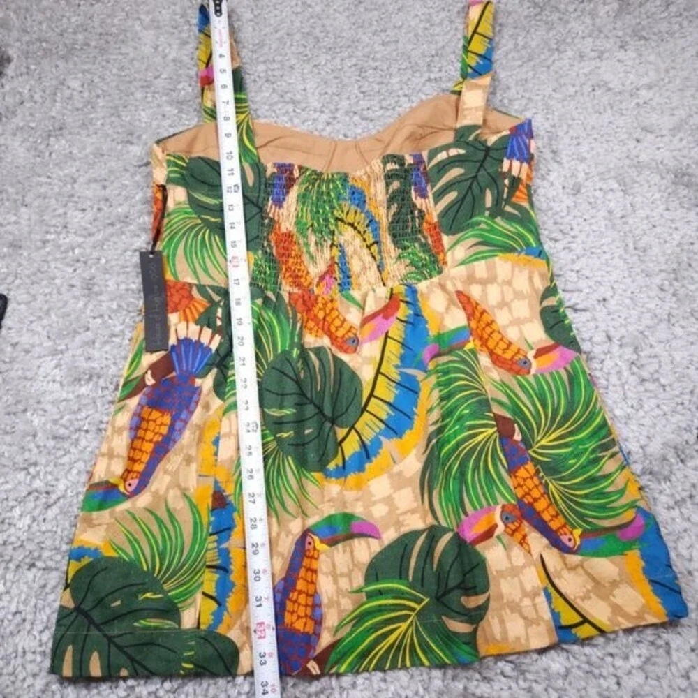 House of Harlow 1960 Linen Blend Toucan Tropical Mini Dress NWT Women's Size XL